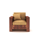 Sofia Solid Sheesham Wood Single Seater Sofa (Natural Finish)
